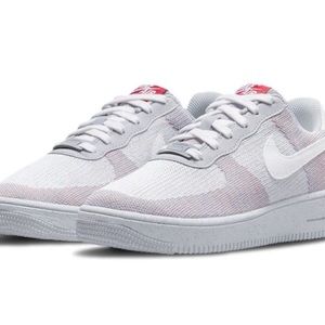 New Nike Air Force 1 AF1 Crater Flyknit Youth wolf grey and white Size 5…